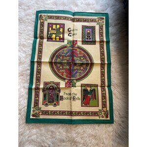 Vintage NOS Celtic Glory Book of Kells Tea Towel